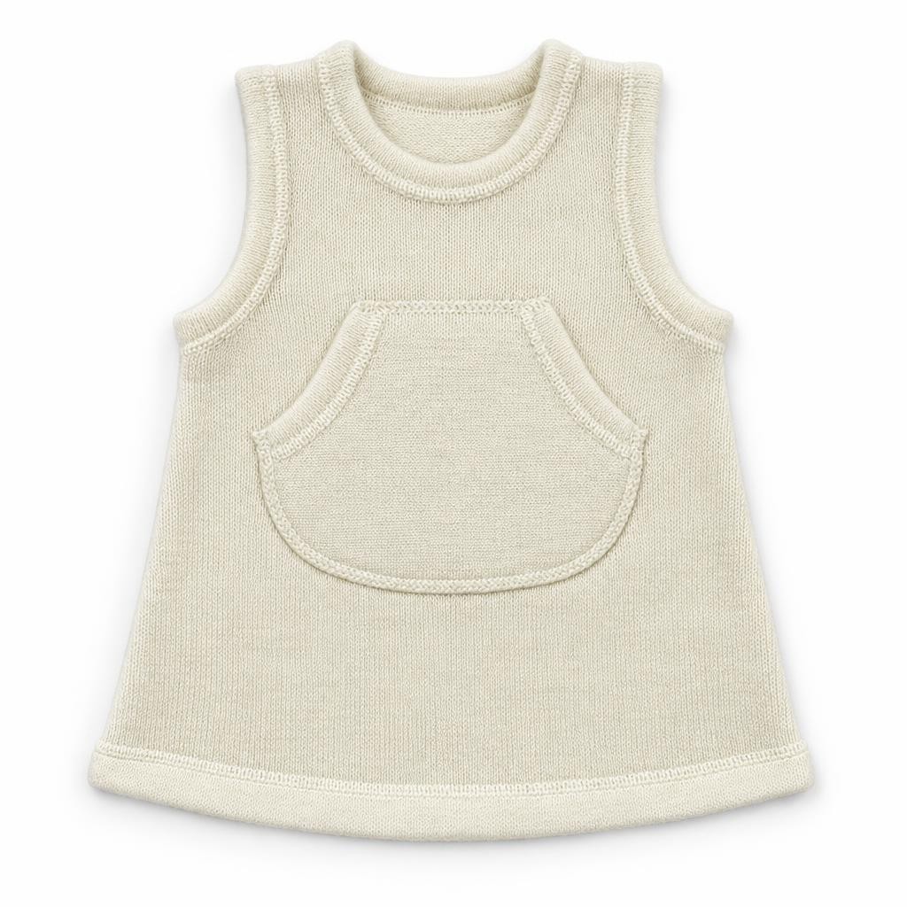Baltos spalvos merino vilnos sarafanas - Image 2